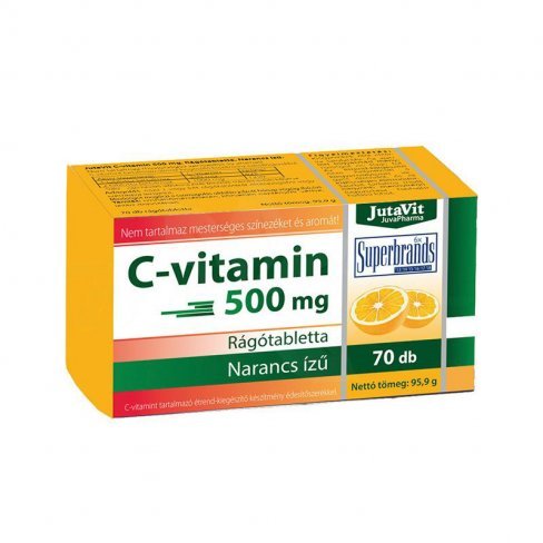 Vásároljon Jutavit c-vitamin 500mg rágótabletta narancs ízű 70db terméket - 1.376 Ft-ért