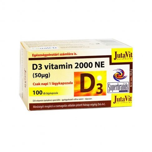 Vásároljon Jutavit d3-vitamin 2000ne lágykapszula speciális gyógyászati célra szánt tápszer 100db terméket - 1.700 Ft-ért