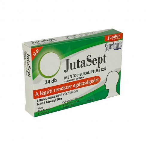 Vásároljon Jutavit jutasept mentol-eukaliptusz ízű szopogató tabletta 24db terméket - 1.249 Ft-ért