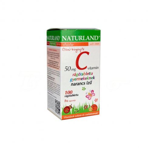 Vásároljon Naturland c-vitamin 50mg narancs ízű rágótabletta gyerekeknek 100db terméket - 1.895 Ft-ért