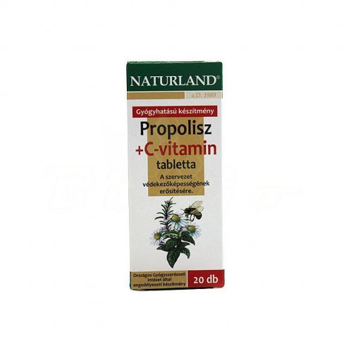 Vásároljon Naturland propolisz+c-vitamin tabletta 20db terméket - 1.620 Ft-ért
