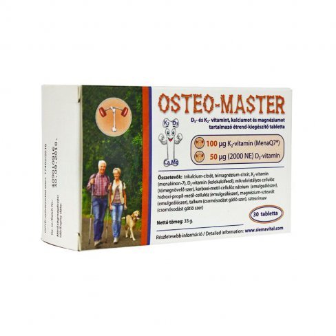 Vásároljon Osteo master d3 k2 kálcium és magnézium étrendkieg tabletta 30db terméket - 2.947 Ft-ért
