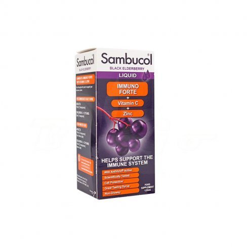 Vásároljon Sambucol feketebodza folyadék immuno forte + vitamin c + zinc 120ml terméket - 4.079 Ft-ért