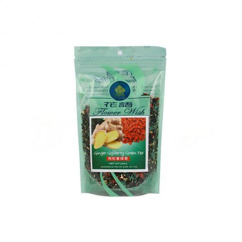 Vásároljon Szálas zöld tea gyömbérrel és goji gyümölccsel 100g terméket - 939 Ft-ért