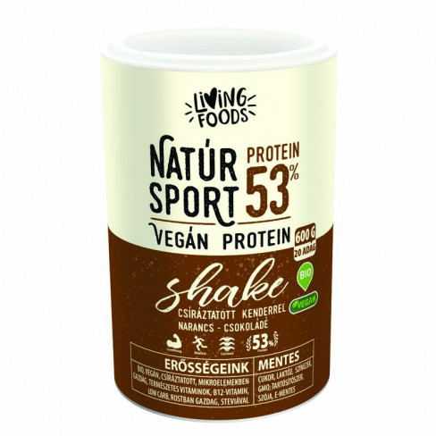 BIO LIVING FOODS NATÚR SPORT VEGÁN SHAKE NARANCSOS-CSOKOLÁDÉS 600G