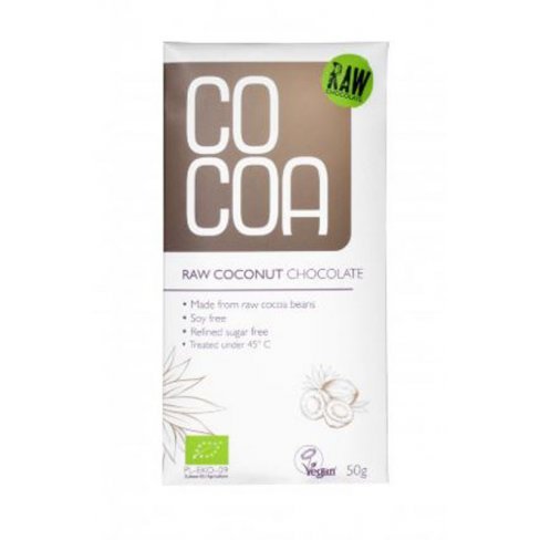 Vásároljon Cocoa bio nyers csokoládé kókuszos 50 g terméket - 1.347 Ft-ért