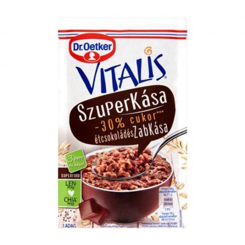 Vásároljon Dr.oetker vitalis szuperkása cukorcsökkentett étcsokis zabkása 62 g terméket - 258 Ft-ért
