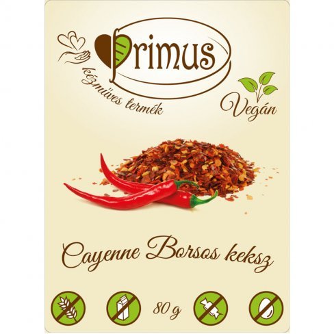Vásároljon Primus vegán cayenne borsos keksz 80g terméket - 993 Ft-ért