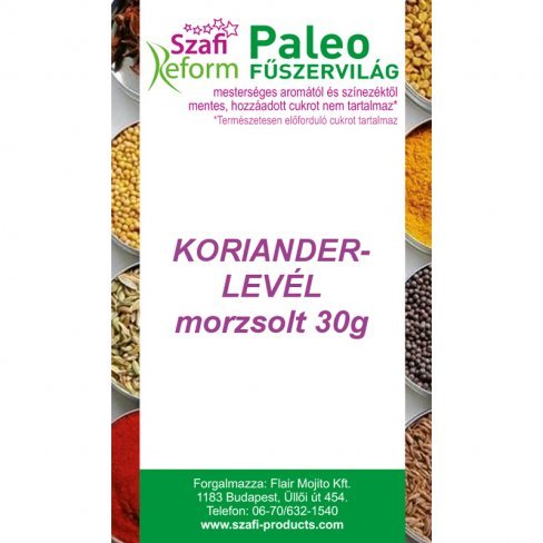 Vásároljon Szafi reform termékcsalád paleo korianderlevél morzsolt 30g terméket - 507 Ft-ért