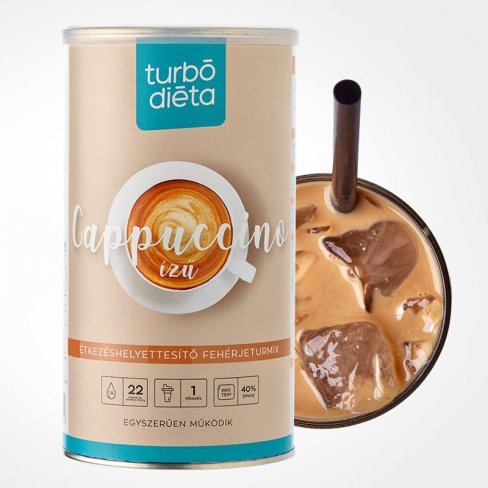 Vásároljon Turbó diéta fogyókúrás italpor cappucino ízű 525g terméket - 8.826 Ft-ért